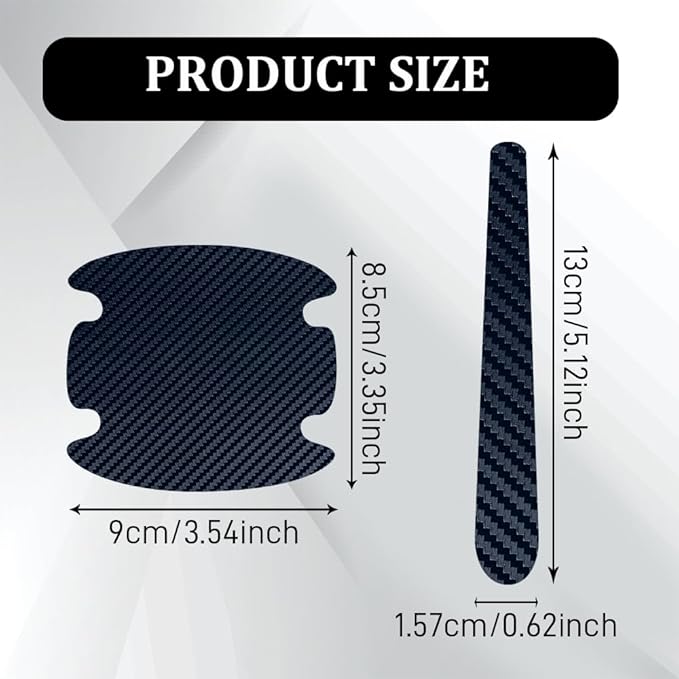 8PCS Car Door Handle Scratch Protectors, Car Door Handle Sticker, Carbon Fiber Anti-Scratches Auto Bowl Protectors, Waterproof Cup Paint Guard Protective Films for Most Vehicles (Blue 8PCS)