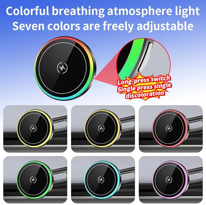 Car Magnetic Phone Mount for Toyota Grand Highlander 2024 2025 2026 and Grand Highlander Hybrid 2024-2026 Auto Accessories Best Cellphone Holder Fast 15W Wireless Charger Cell Phones Charging Stand