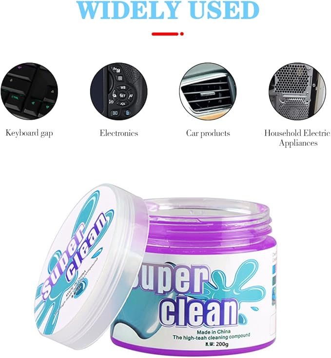 Cleaning Gel for Car, Universal Vehicle Interior Detailing Cleaning Putty Gel, Detail Cleaner Tools for Keyboard Vent PC Laptop Camera, Automotive Duster Remover Cleaner Accessories (Purple)