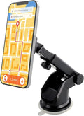 Armor All Magnetic Phone Mount for Car, Dashboard & Windshield Phone Holder with Industrial Suction Cup for MagSafe Phones, iPhones, Includes Magnet Ring for Samsung, Non-Magnetic Phones, & Cases