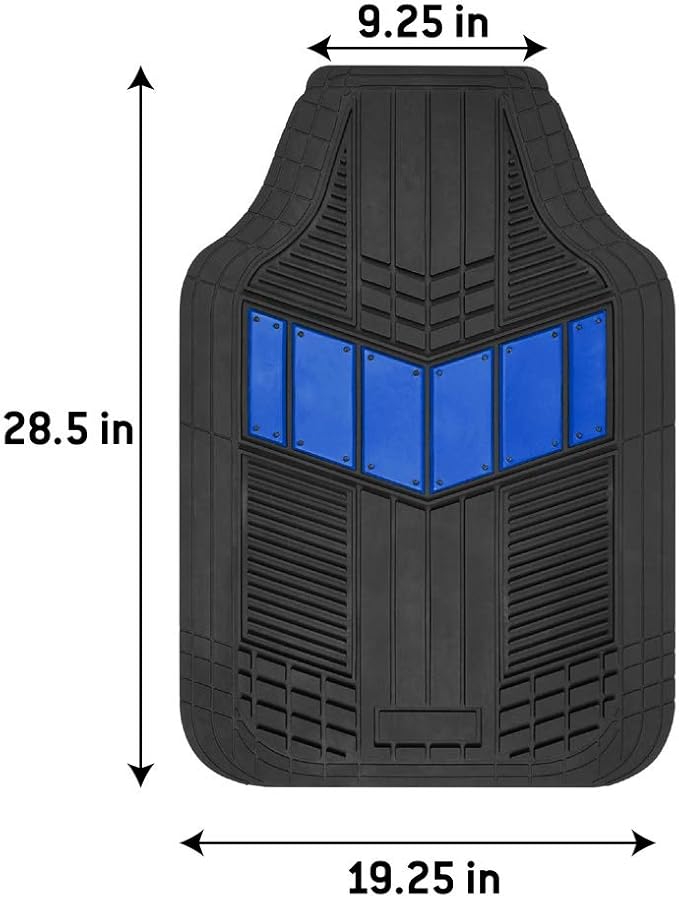 Motor Trend DualFlex™ Rubber Car Floor Mats All Weather Waterproof 4-Piece Sporty Two-Tone Design Car Mats Full Set - Universal Trim-to-Fit Floor Mats for Car, SUV, & Trucks - Car Carpet Protector