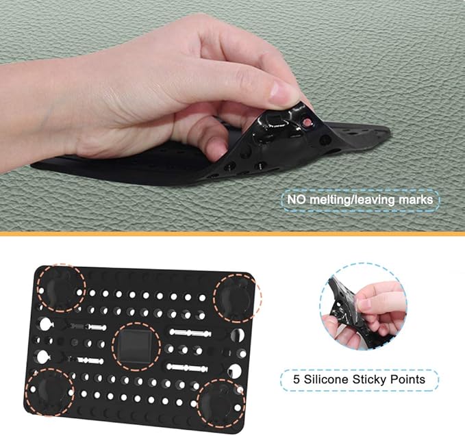 FineGood Phone Holder for Car with Air Vent Brush, Universal Silicone Car Cellphone Mount Antislip Vehicle Mobile Phone GPS Mounting Mat