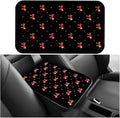 Car Center Console Cover, Waterproof Leather Bow Ribbon Vehicle Arm Rest Pad, Comfortable Automotive Interior Seat Box Armrest Protection Cushion Accessories, Universal Fit (Red)