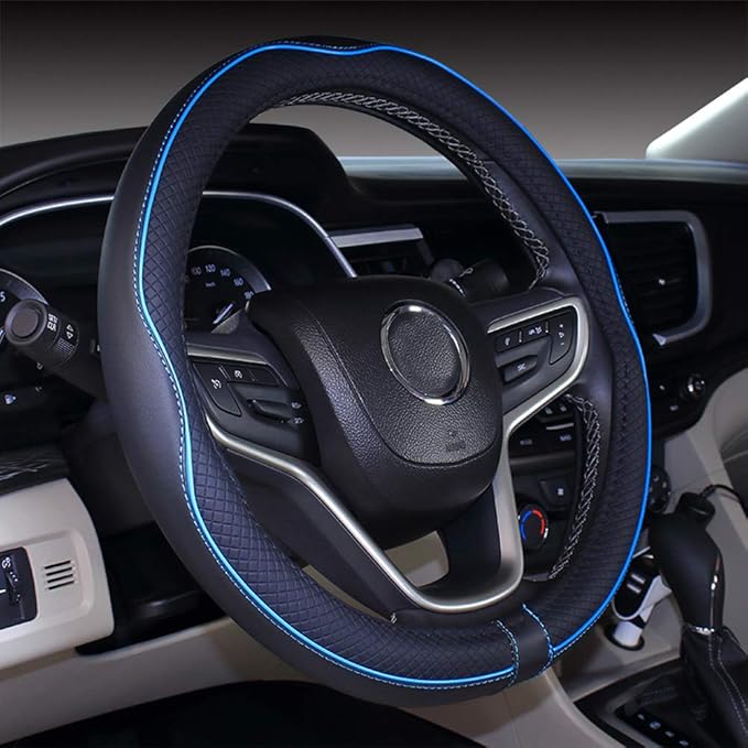 Mayco Bell 2019 New Microfiber Leather Car Extra Large Steering Wheel Cover for Big Trucks (20'',Light Blue)