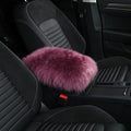 Wool Car Center Console Cover,Universal Fluffy Sheepskin Car Armrest Pad,Car Interior Accessory for Women Men,Armrest Cover Protector for Cars,Vehicles,SUV Dark Purple