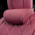 Dapucarin Car Headrest Memory Foam Neck Pillow for Driving with Leather Cover Soft Comfortable Seat Head Pillow Cushion for Most Cars SUV Sedan Home Office Red (1PC)