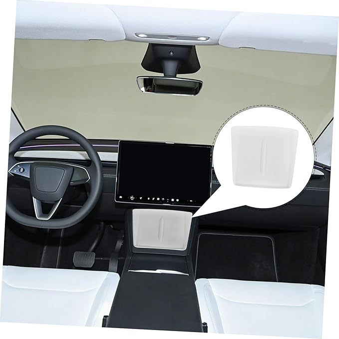 TEHAUX Charging Pad Silicone Mat Non- Phone Charger Compatible Center Console Easy Installation Car Interior Accessory White