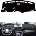 leather dashboard cover Compatible with Peugeot 4008 2017-2019，dash cover（black）