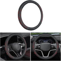 Car Steering Wheel Cover, Anti-Slip Breathable Leather Automotive Steering Wheel Protector, Soft Comfortable Vehicle Interior Protective Accessories, Universal for RV, SUV, Truck (Red)
