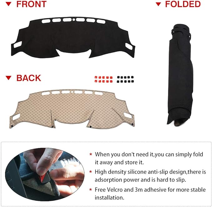 CARTIST Dashboard Cover Mat for 2014-2018 2019 2020 Nissan Rogue Accessories Dash Cover Suede Dash Mat Sunshade Glare UV Rays Protector