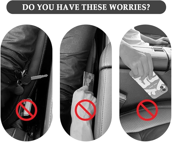Super Flexible Car Seat Gap Filler,Durable Car Organizer Between Seats for Tightly Filling Seat Gaps,Universal CCar Side Seat Gap Filler CCar Accessories for Women & Men (Gray/2PCS)…