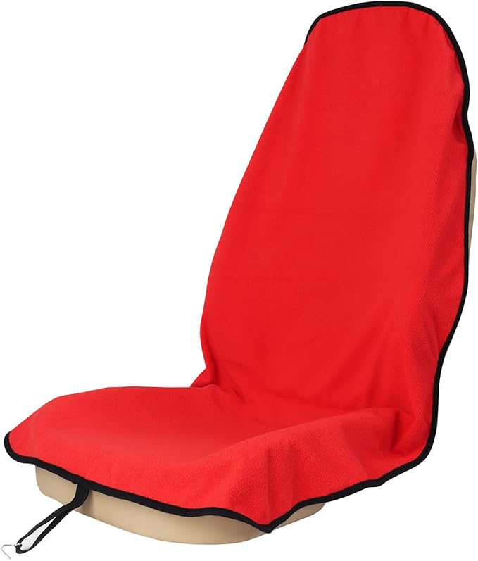 nbnhxnff Sweat Towel Car Seat Cover Protector Front Seats for Gym Workout, Running, Swimming, Beach and Hiking, Waterproof Universal Seat Cover for Car, Trucks, Van & SUV (Red, 1pcs Front Seat)