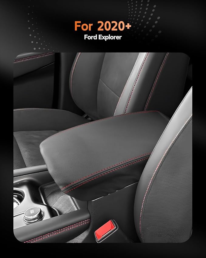 CDEFG for 2025 2026 Ford Explorer Center Console Cover Armrest Box Cover for Explorer 2020 2021 2022 2023 2024 2025 Accessories Console Arm Rest Protector