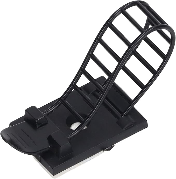 100Pcs Adhesive Cable Management Clips, Adjustable Nylon Strap Ties, Self Adhesive Wire Clamps Organizer with Strong Fixation for Office Home and Car, Reusable Cable Ties for Power (Black)