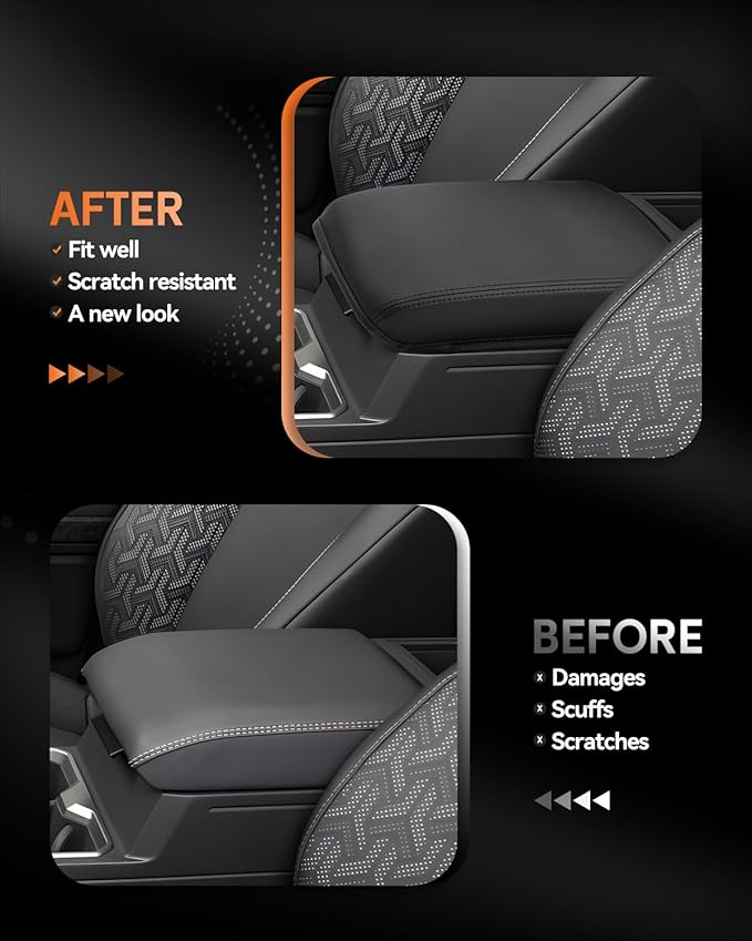 CDEFG for 2024 2025 2026 Toyota Tacoma Center Console Cover Armrest Box Cover for Tacoma (SR, SR5, TRD PreRunner, TRD Sport, TRD Off-Road, Limited) Accessories Console Arm Rest Protector