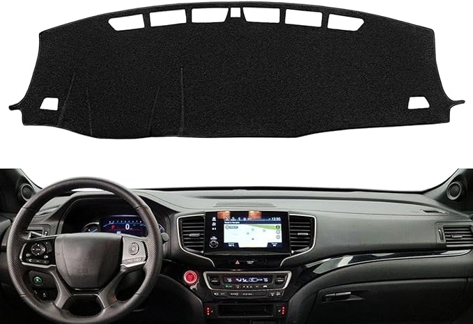Dash Cover Mat Custom Fit for Honda Passport Pilot Ridgeline ，Dashboard Cover Cap Pad Carpet Protector (Black) F140
