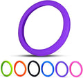 30% Thicker Universal Stretchy Silicone Steering Wheel Cover for 14” 15” 16” Wheels - Anti-Slip Grip & Enhanced Control for Men & Women, All Weather Protection (Purple)