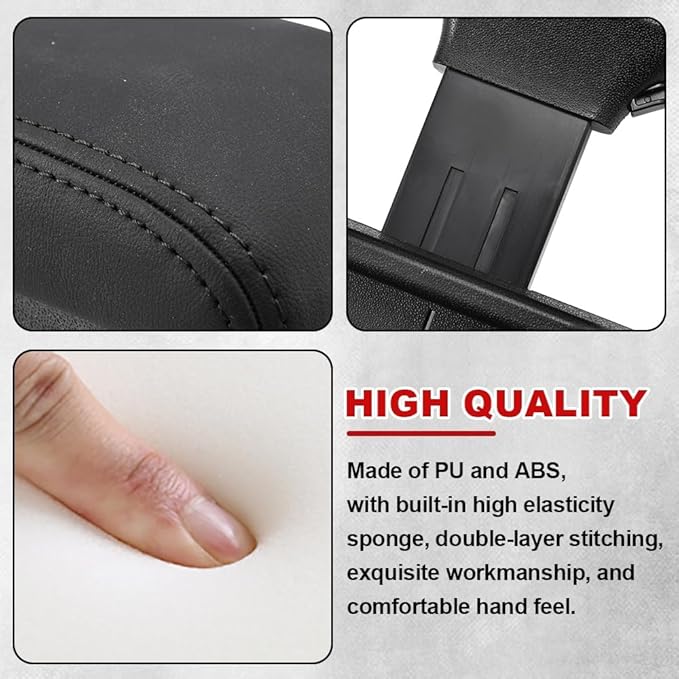 Car Armrest Storage Box, Car Seat Gap Filler Organizer, Car Center Console Arm Rest Extender Cushion with Cup Holder, Forearm Wrist Support Pad Adjustable Lift Elbow Tray (Black (Black line))