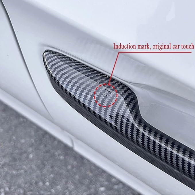 No Adhesive Snap-on Car Door Handle Cover Protector for Honda 11th Gen Civic 2022 2023 2024 2025 2026, Accord CR-V HR-V 2023 2024 2025 2026, Acura Integra 2023~2025 Accessories(2. Carbon Fiber Grain)