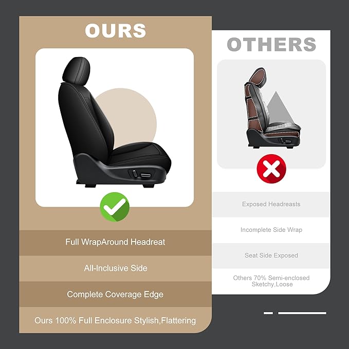 DISUTOGO Front Seat Covers Fit for Nissan Altima 2009-2025 2026 Waterproof Faux Leather Automotive Cushion Protector Car seat Covers Compatible Airbag(2 Seats, Black)