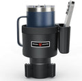 Seven Sparta Cup Holder Expander with Phone Holder & Cable Access, 3-in-1 Car Organizer, Side Storage Box for Phone/Cards, Compatible with Yeti, Owala, Hydro Flasks & Large Bottles Mugs in 3.4"-3.8"