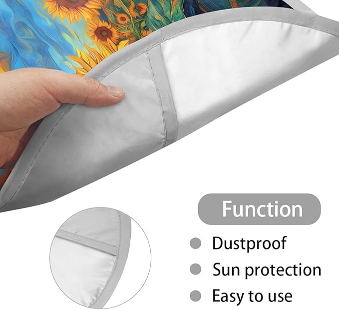 Artistic Sunflower Steering Wheel Sunshade Easy to Install Car Rudder Sun Block for SUV Vehicle Sedan Truck Car Accessories Gift for Holiday