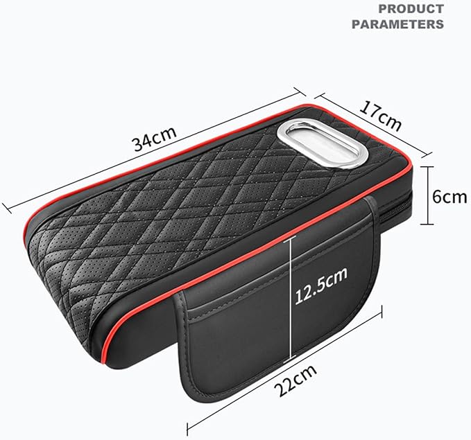Car Armrest Cushion for Toyota Harrier (XU60) 2013-2017 2018 2019 2020, Car Center Console Cover Armrest Pad with Cup Holder and Tissue Box, Car Accessories,Black