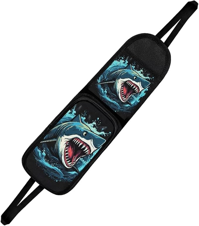 Crazy Shark Auto Seat Side Storage Hanging Bag Multi-Pocket Car Seat Side Storage Organizer Front Seat Phones, Drink, Stuff Holder for Cars, SUV & Truck