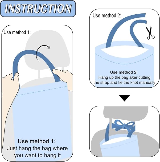 Car Trash Bag Hanging No Snap Small Garbage Bag for Car Back Seat Cute Printed One-handed Strap Trash Bags Car Accessories-Mountain Moon Lake Car Trash Bags