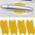 Blilo 8PCS Car Door Handle Sticker, Carbon Fiber, Gold/8PCS, Universal Fit, Door, Metal Finish