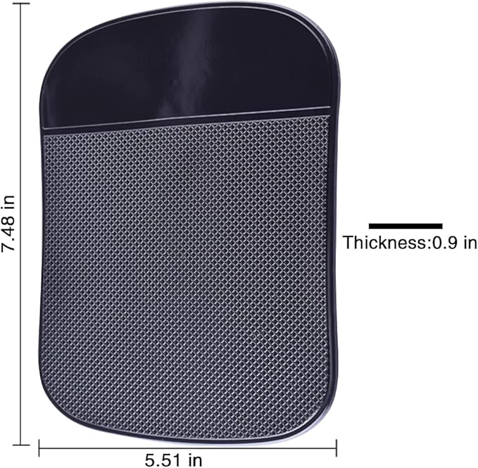 ZC GEL Car Dashboard Sticky Pad (2 Pack), Larger Size Reusable and Washable Anti-Slip Cell Pads with Strong Adhesive, Can Hold Cell Phones, Sunglasses, Coins ect. (7.5" x 5.5")
