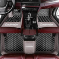 Custom Making Car Floor Mats Compatible for 2000-2025 All Mode Sedan SUV Sports Car Full Coverage Cute Pads Protection Non-Slip Leather Floor Liners (Black+Gray Edge)