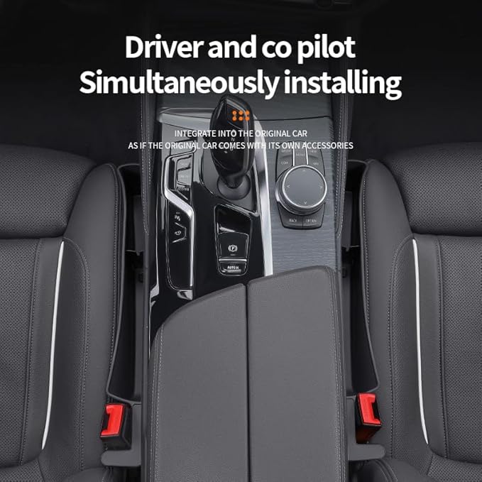 Edotim Car Seat Gap Filler, Seat Gap Organizer with Phone Holder, Car Seat Accessories, Car Organizer Fit Car SUV Truck-2PCS Black