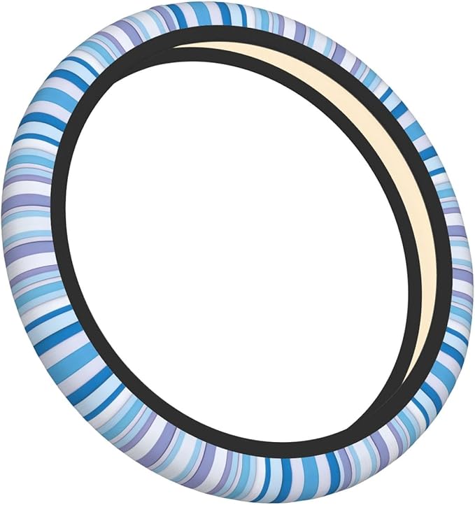 Colored Vertical Stripes Geometric Neoprene Steering Wheel Covers Women Men Car Accessories, Universal 15 Inch Fit Auto, Suvs, Truck