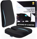 Elmara Doctor-Designed Car Seat Cushions for Driving – Car Seat Back Support, Driver Seat Cushion and Back Cushion for Car, Pillow for Driving Seat – The Ultimate Comfort Solution for Cars (Black)