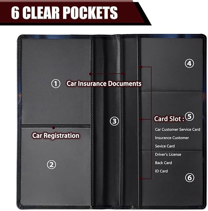 Yuxcfhjfe Car Registration and Insurance Holder, PU Leather Auto Document Holder for Men&Women, Vehicle Glove Box Compartment Organizer with Magnetic Shut for Driver's License, Peony Pattern