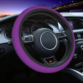 Elastic Stretch Steering Wheel Cover,Warm in Winter and Cool in Summer, Car Universal 15 inch, Microfiber Breathable Ice Silk, Anti-Slip, Odorless, Easy Carry,Purple