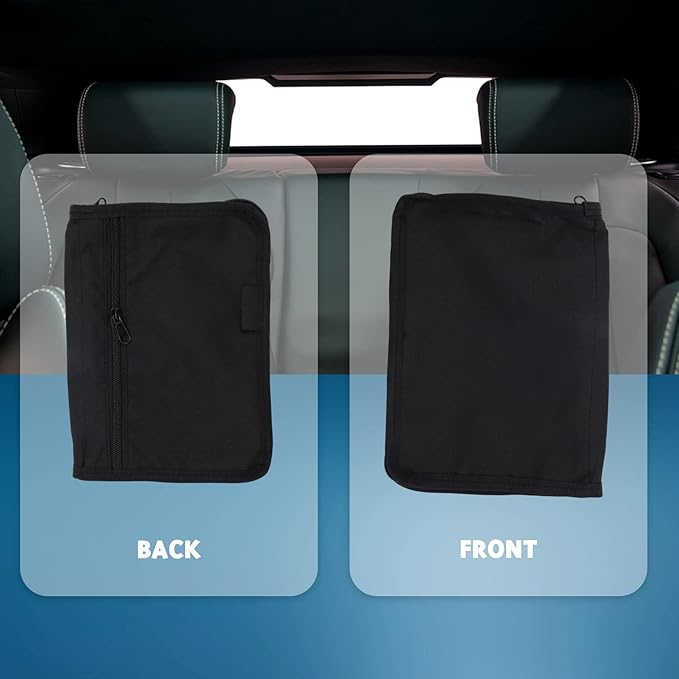 Kqcibz Universal Glove Box Organizer Storage Holder for Manuals Car Documents Glove Bag with Multi Pockets, Black, 500039075