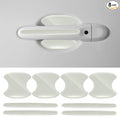 8PCS Car Door Handle Cup Scratch Protector Reflective Sticker - Anti-Scratch Car Door Handle Paint Cover Protective Film Traceless Stickers - Non-Marking Auto Doors Handles Bowl Sticker (White)