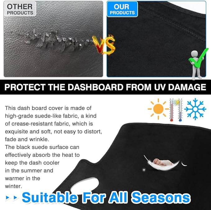 Cartist Dash Cover Compatible with Ford F-150 F150 1997-2003 Dashboard Cover Mat Non-Slip Pad Carpet Sunshield Protector