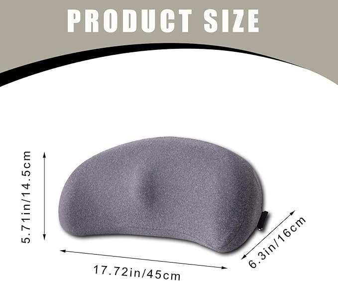 Car Seat Cushion, Memory Foam Vehicle Driver Seat Support Pillow for Back Pain Relief, Comfortable Lumbar Pillow for Driving, Office Chair, Wheelchair, Universal for SUV, Truck, RV (Gray)