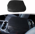 Center Console Armrest Cover for Chevy Chevrolet Silverado 1500/GMC Sierra 2019-2026, Tahoe/Suburban/Yukon 2021-2026, PU Leather Middle Console Lid Protector Cushion Thick Pad Black(Bucket Seat)