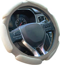 Auto Steering Wheel Cover Hand Pad Cushion Slip-on Universal Fit 15'' / 38 cm (Beige)