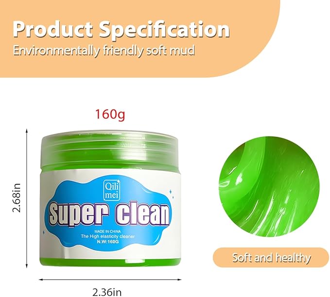 Car Cleaning Gel, Reusable Vehicle Air Vent Crevice Detailing Putty, Automotive Interior Detail Slime Cleaner Removal Tool Kit Accessories, Universal for SUV, Sedan, Truck (Green)