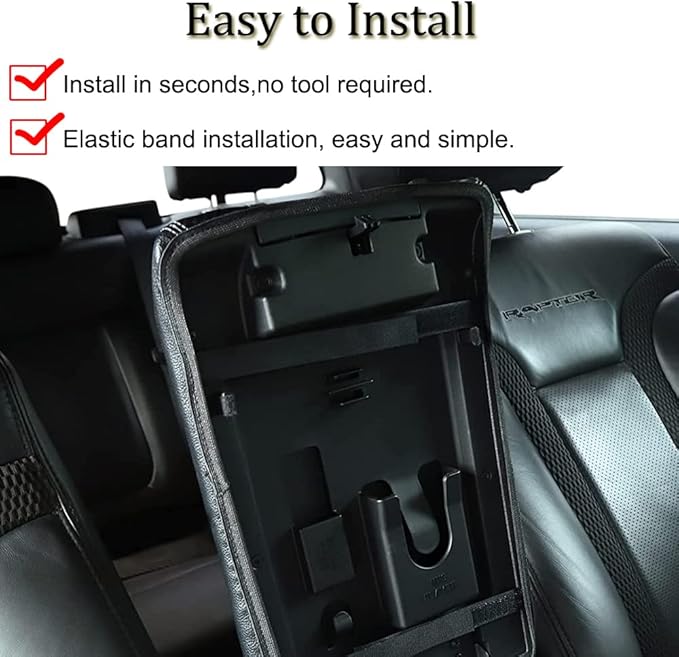XITER 1PC Leather Center Console Armrest Box Cover Waterproof Cushion Pad for F150 2009-2014 Not Fit Jump Seat Console(Black Stitches)