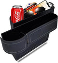 Car Seat Gap Filler Organizer,Multifunctional Car Seat Organizer, Auto Console Side Storage Box with Cup Holders 2 Seat Hooks for Drink, Car Organizer Front Seat for Holding Phone (Black style 2)