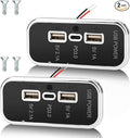 2PCS 3 Ports 12V RV USB Outlet 45.5W, Gibbab PD3.0 Type-C Quick Charge & Dual USB-A Port 3.1A Panel Wall Mount, Automotive Car Socket Charger Adapter for RV Marine Boat Bus ATV Motorcycle Truck