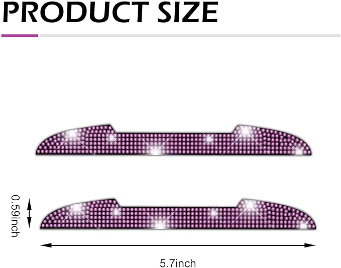 2PCS Bling Car Door Handle Scratch Protector, Car Rear View Mirror Anti-Scratch Sticker, Rhinestone Auto Exterior Accessories, Universal for SUV, Sedan, Truck(Pink)