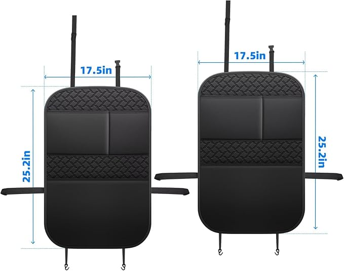 Ahsrnl Back Seat Protector 2 Pack Fit for Ford Bronco Sport Car Kick Mats for Kids Upgraded Version with Storage Organizer Waterproof Dirt Proof Faux Leather Auto Accessories (Black)