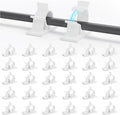 Viaky White Cord Clips Self Adhesive, 30Pack Cable Clamps Adjustable Wire Holder Electric Cord Organizer for Car Home Office Desk Wall Nightstand Computer